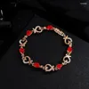 Lien Bracelets Chaîne Femmes Cristal Zircon Amour-Coeur Conception De Mode Bracelet À La Main En Alliage Bijoux Cadeaux PR Vente Raym22