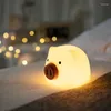 Veilleuses Glowing Piggy 3D LED Lumière Belle Animal Doux Silicone Lampes De Couchage Libérer Le Stress Jouet Chambre Table Bureau Décor Pour La Maison