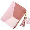 Chapeaux mode court porte-monnaie argent sac géométrique femmes mignon rose portefeuilles poche sac à main porte-carte Patchwork portefeuille dame femme