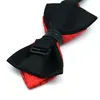 Bow Ties Men's Formal Wear Professional Business Festive Red Bridegroom Wedding Polyester Silk Plain Spot Pointed Double Layer Tie