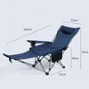 Camp Furniture Outdoor Folding Chair Portable Justerable Recliner 2 i 1 med avtagbart fotstöd för campingfiske picknick uteplats