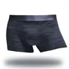 Underbyxor Mens Högkvalitet Färgad bomullsbomta Boxer Shorts andas mjuka manliga underkläder U Pouch Man Cueca Calzoncillos