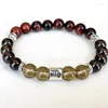 Länkarmband MG1671 Scorpio Zodiac Armband för kvinnor 8 mm A -klass Röd Tiger Eye Garnet Smoky Quartz Wrist Mala Natural Gemstone Jewelry