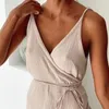 Casual Dresses Spaghetti Strap Sexig Summer Sundress Lace-up Women Wrap Dress Home Wear V-Neck Night Sleepwear Kvinna