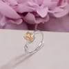 Cluster ringen fijne sieraden 925 zilver voor vrouwen 8 6mm citrien gele ovale natuurlijke edelsteen verstelbare ring elegante trouwringen R-CI002