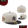 Boll Caps Fashion Designer Mittade snapbacks hattar Hip Hop Black Color Flat Peak FL Size Stängd bomull Baseball Fottball Sports Hat Al Dhdcz