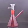 Оптовая продажа, мини-красный красочный кальян, стеклянный стакан, бонг, пьянящий водный бонг Dab Rig, с 14-миллиметровой мужской чашей для табака