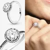 Anéis femininos de prata 925 fit pandora originais coração coroa moda anel princesa tiara coroa anel margarida anel amor cintilante