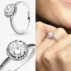 925 Mujeres de plata Fit Pandora Anillos Corazón original Corona Anillo de moda Princesa Tiara Corona Anillo margarita Anillo Amor espumoso