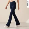 luu Leggings Femininas 2023 Calças de moletom de treino atualizadas Yoga Calças boca de sino Femininas Sensação de nudez apertadas Elevação do quadril Alongamento abdominal Cintura alta joggers correndo