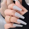 False Nails DIY Artificial Detachable Wearable Press On Nail Tips Crushed Diamond Powder Manicure Decoration Full Cover Art