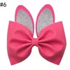 Hair Accessories 12pcs 5.5'' Glitter Bows Easter Inspired Leather Clip For Girl Toddle