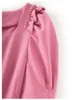 2023夏のピンクのソリッドカラーウエストベルト付きドレス