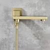 Bathroom Sink Faucets Wall Mounted Solid Brass Shower Spout Diverter Valve Mixer Square Faucet