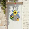 Dekorativa blommor bi solros krans konstgjord ytterdörr med honung dekor dag vår sommar hem dekorationer för
