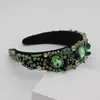 Hair Clips Baroque Fashion Temperament Rhinestone Crystal Granules Hand-stitched Headband Geometric Street Dance Ball 962