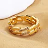 حلقات الكتلة سحر S925 Sterling Silver Ring Simple Gold Bamboo Zircon Open for Women Fashion Wedding Gift Jewelry
