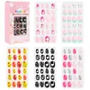 120pcs Child Full Cover Nails Kids False For Kid Girls Candy Press on Fake Nails Colorful Self Adhesive Nail Manicure Tips