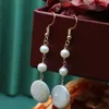 Boucles d'oreilles en peluche à la main Baroque Style Freshater Pearl Pendant Fashionable Sweet Elegant Wedding Bijoux de Noël cadeau