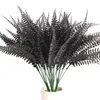 Flores Decorativas Halloween Preto Planta Artificial Videira Eucalipto Samambaia Persa Folha Plástico Flor Falsa Grama Festa em Casa Decoração de Jardim Po