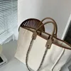 Luxurys kanalpåse designer väskor handväska strandpåse på mode textur stor kapacitet bärbara shoppingväskor axel multifunktionell bärbar crossbody väska