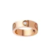 Liebesringe Womens Designer Ringpaar Schmuckband Titanium Stahl mit Diamonds Casual Fashion Street Classic Gold Silber Rose Optionale Größe 4 /5 / 6mm Red Box