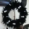 Fleurs décoratives 35cm 45cm Halloween globes oculaires plumes guirlande suspendue porte d'entrée guirlande artificielle ornement pour décoration de fête murale