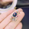 Cluster Rings 925 Sterling Silver Natural Opal Ring Women's Fashion Personality Seven Color Light Egg Noodles Holiday Gift