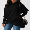 2023 Wear New Women's Hoodie Medium length long sleeved sweater faux black leather jackets pu jacket women shearling coat