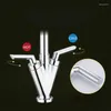 Kitchen Faucets & Cold Water Faucet Chrome Brass Sink Tap Dual Handle 360 Rotation Deck Mounted Flexible Mixer Taps