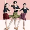 Stage Wear Girls Latin Dance Top Dress Set Kids Flapper 1920s Great Gatsby Dresses Ballroom Competition Performance Costumes