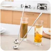 Cuillère à long manche en acier inoxydable 1pc, cuillère à glace, cuillère à miel ronde, cuillère à mesurer en poudre de thé au lait, Gadgets de cuisine