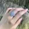 Cluster Ringe Vintage Moissanit Diamant Ring Echt 925 Sterling Silber Party Hochzeit Band Für Frauen Braut Verlobung Schmuck Geschenk