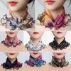 Halsdukar Fashion Neck Collar Print Shiny Variety Loop Scarf Ruffle Lace Pearl Pendant Chiffon pannband krage