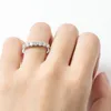 Anelli a grappolo KUGG Real 3MM VVS1 Moissanite Row 925 Sterling Silver 7 Stones Diamond For Women Fine Wedding Jewelry Gift