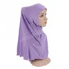 Musulman enfants filles Hijab chimio casquette tirer sur écharpe instantanée prière islamique une pièce sous-écharpe châles Wrap Fit 7-12 ans