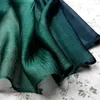 Bow Ties Long Mulberry Silk Gradient Scarf Shawl Dual Purpose Ladies Dark Green