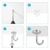 Hooks 10 Pcs Stainless Steel Ceiling Hook Round Base Top Mount Overhead Wall For Hanging Plants Bird Feeders Wind Chimes