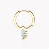Dangle Earrings Hoop Women's Huggies 6.5mm Moissanite Drop Silver 925 Original GRA Certified Girls Fine Jewelry