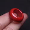 Cluster Rings Natural Real Red Cinnabar Jade Ispessimento Gioielli Band Ring Pietre per uomo Gioielli Mens Good Luck Gift