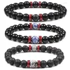 Strand Frisado Strands Black Lava Stone PulseirasBangles Natural Matte Moonstone Buddha Tibetano Charm Man Pulseira Moda Mulheres Na Moda