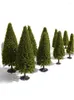 Flores decorativas Árvore de Natal Artificial Pinheiro Arrtificial Árvores Verdes Paisagem Estrada de Ferro Cenário 15pcs Home Office Enfeites Jardim