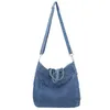 Borse da sera Y2K Denim Borsa da donna Jeans neri Spalla Tasche multiple Tasche ecologiche Messenger School Book Borsa con cerniera