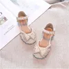 Zomer mode prinses schoenen meisjes Parel strik sandalen kinderen Baotou schoenen met zachte zolen