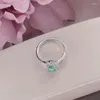 Cluster Rings Fine Jewelry Silver For Women 7 5mm Topaz Green Oval Natural Gemstone Adjustable Ring Classic Engagement Anel R-TO003