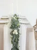 Decoratieve Bloemen Kunstmatige Eucalyptus Guirlande Met Wilgenranken Groene Planten Krans Voor Thuis Party Centerpieces Tafelloper Huwelijksboog