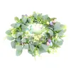 Decorative Flowers Outdoor Christmas Decorations Artificial Garland Home Hanging Wreath Festival Front 42x42cm Easter Green Cotton Prop