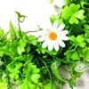 Decorative Flowers Little Daisy Lucky Clover Garlands Artificial Wreaths Simulation Garland For Wedding Party Supplies Home Decoration 43cm