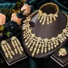 Set orecchini collana Missvikki Luxury Flexible Feather Jewelry Bangle Ring 4 PCS Women Wedding 2023 Trendy