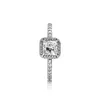 18K Rose Gold Square Square Farkle Halo Ring لـ Pandora Crystal Diamond Wedding Rings مصمم مجوهرات للمجوهرات للنساء الفتيات الرفاهية خاتم الحب مع مربع أصلي بالجملة